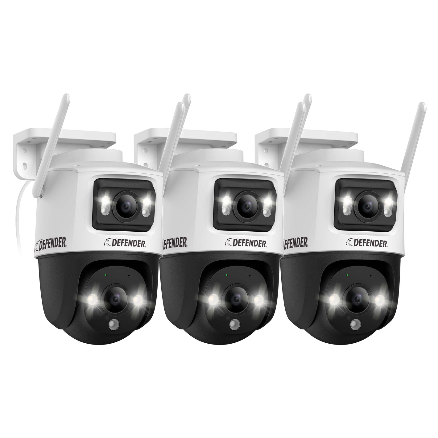 AI POWERED Guard Pro 3K PLUS Dual Lens PTZ Wi-Fi 6 Plug-in Security Camera, 3 Pack