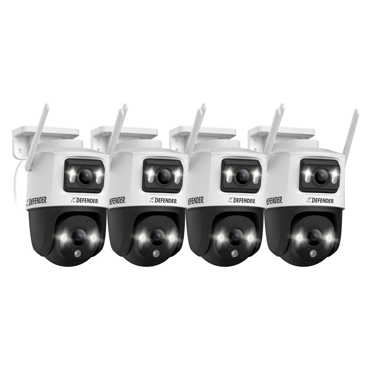 AI POWERED Guard Pro 3K PLUS Dual Lens PTZ Wi-Fi 6 Plug-in Security Camera, 4 Pack