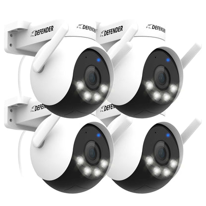 AI POWERED 4K Everwatch PTZ 360° Wi-Fi Plug-in Power Security Camera, 4 Pack