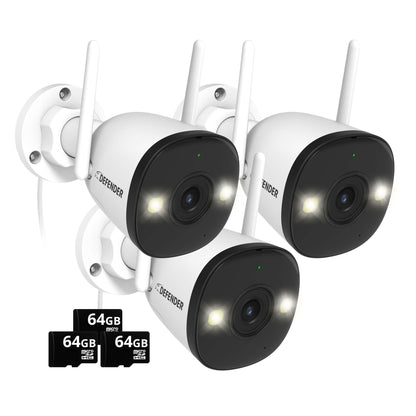 AI POWERED 4K Guard Pro Wi-Fi 6 Plug-in Security Camera with 64GB SD Card, 3 Pack