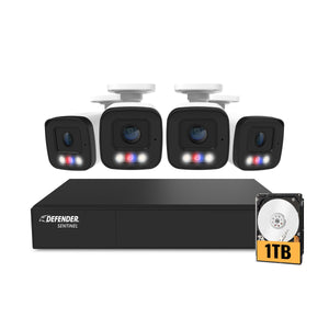 AI POWERED Sentinel 4K Ultra HD Wired 8 Channel PoE NVR  Security System, 4 Metal Cameras &  1TB HDD