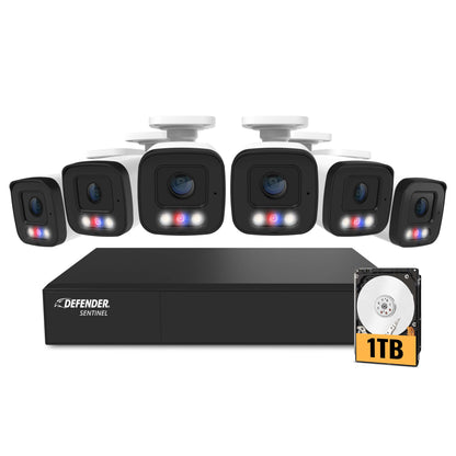 AI POWERED Sentinel 4K Ultra HD Wired 8 Channel PoE NVR  Security System, 1TB HDD & 6 Metal Cameras