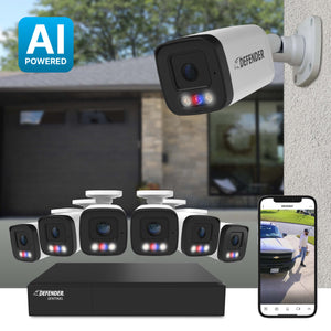 AI POWERED Sentinel 4K Ultra HD Wired 8 Channel PoE NVR  Security System, 6 Metal Cameras &  1TB HDD