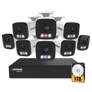 AI POWERED Sentinel 4K Ultra HD Wired 8 Channel PoE NVR  Security System, 8 Metal Cameras &  1TB HDD