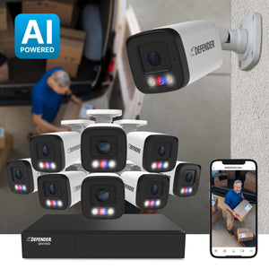 AI POWERED Sentinel 4K Ultra HD Wired 8 Channel PoE NVR  Security System, 8 Metal Cameras &  1TB HDD