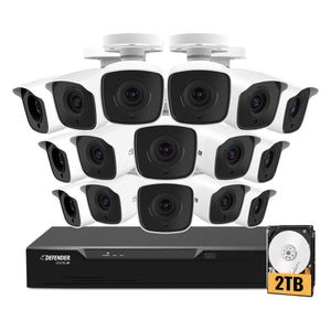 AI POWERED 4K Vision 16 Channel DVR Security System with 2TB HDD & 16 Cameras