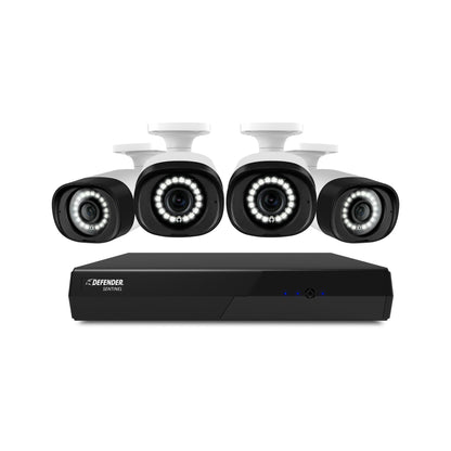 Sentinel 4K Ultra HD Wired 4 Channel PoE NVR Security System with 4 Metal Cameras