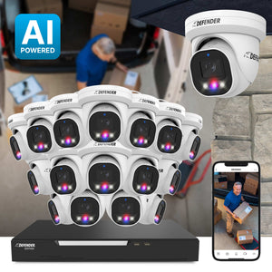 AI POWERED Sentinel Pro Turret 4K Wired 16CH NVR PoE Security System, 16 Metal Cameras & 12TB HDD